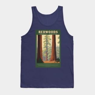 Redwoods National Park Vintage Travel Poster Tank Top